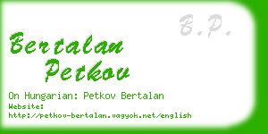 bertalan petkov business card
